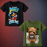 Black & Green Printed Tshirt For Kids