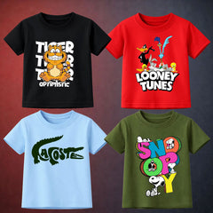 Pack Of 4 Printed T-Shirt For Kids D5