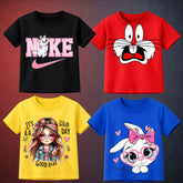 Pack Of 4 Printed T-Shirt For Kids D2