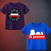 Purple Tm & Blue Sup Printed T Shirt