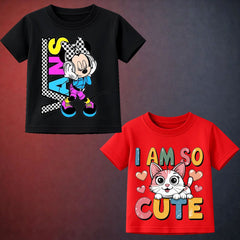 Black & Red Graphic T-Shirt For Kids
