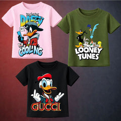 Bundle Of 3 Printed T-Shirt For Kids D7