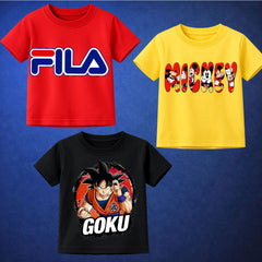 Bundle Of 3 Printed T-Shirt For Kids D11