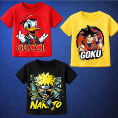 Bundle Of 3 Printed T-Shirt For Kids D12