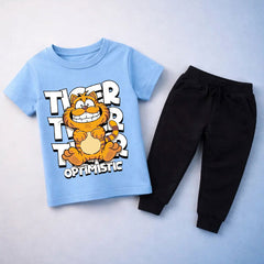 Tiger Printed Summer Tracksuit For Kids