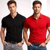 Bundle Of 2 Plain Polo T-Shirt