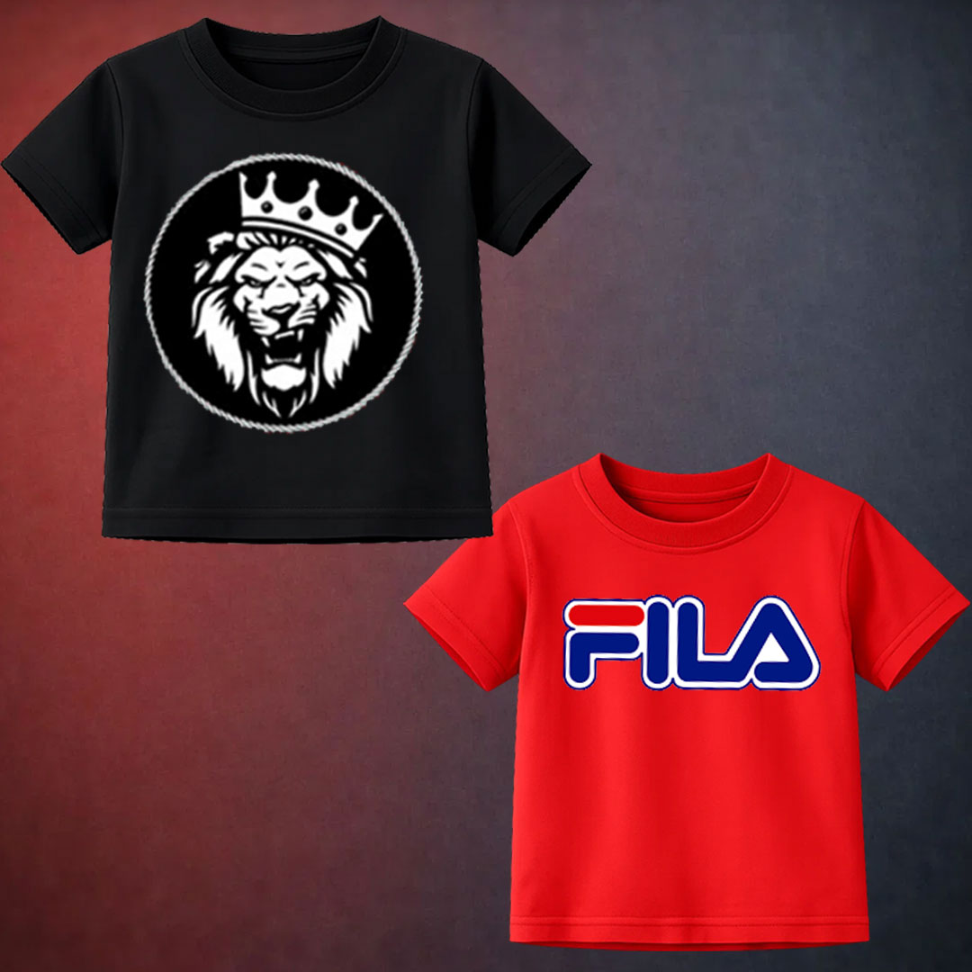 Black Loin King & Red FL Printed T Shirt