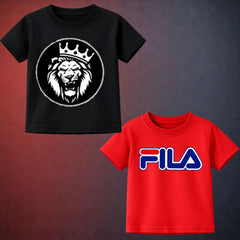 Black Loin King & Red FL Printed T Shirt