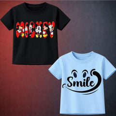 Light & Black Printed Kids T Shirt