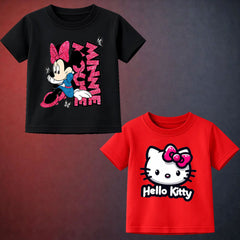 Micky & Kitty Girls Printed T-Shirt