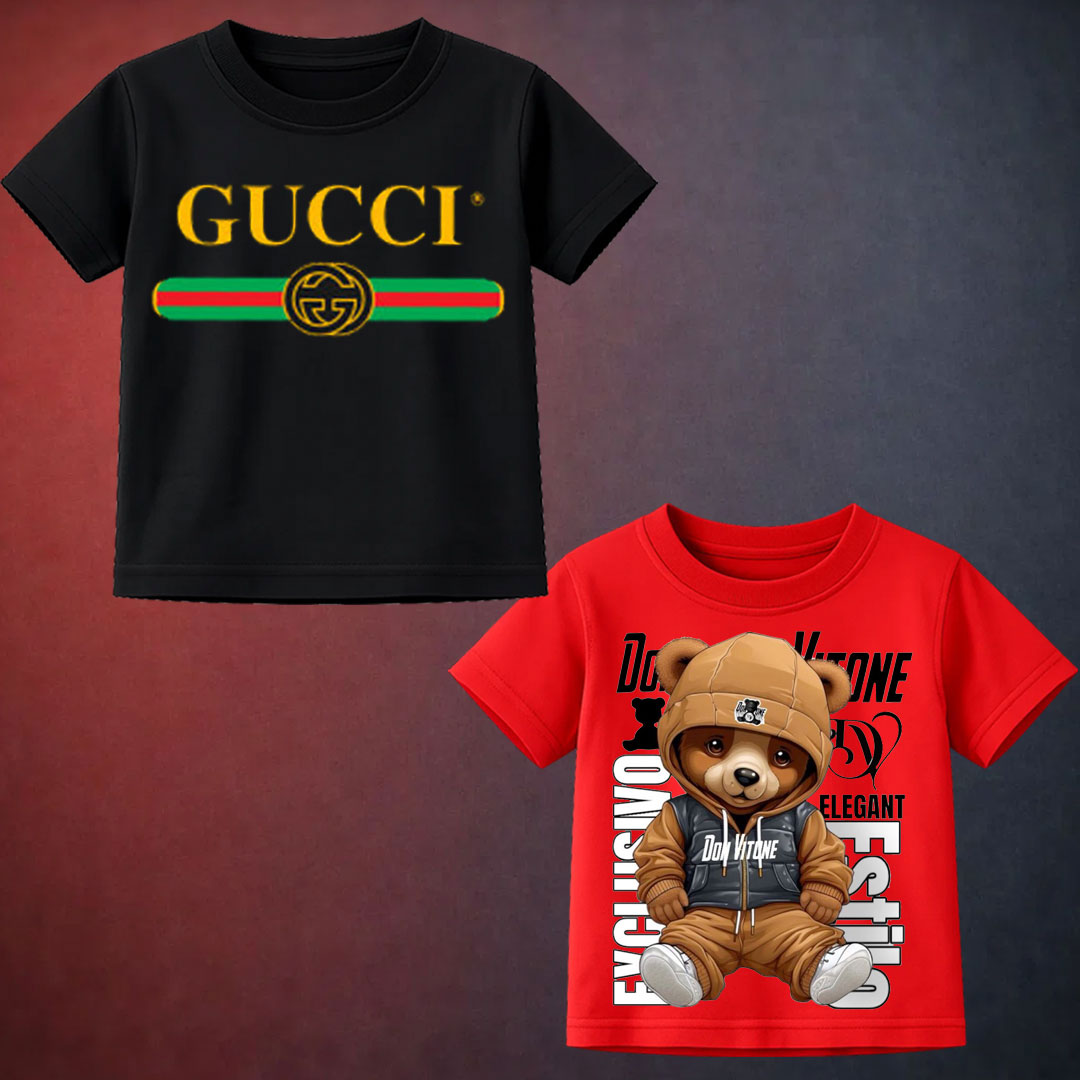 Pack Of 2 Graphic T-Shirt For Kids
