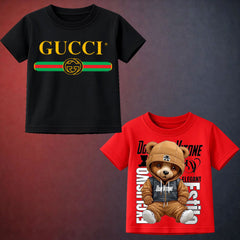 Pack Of 2 Graphic T-Shirt For Kids