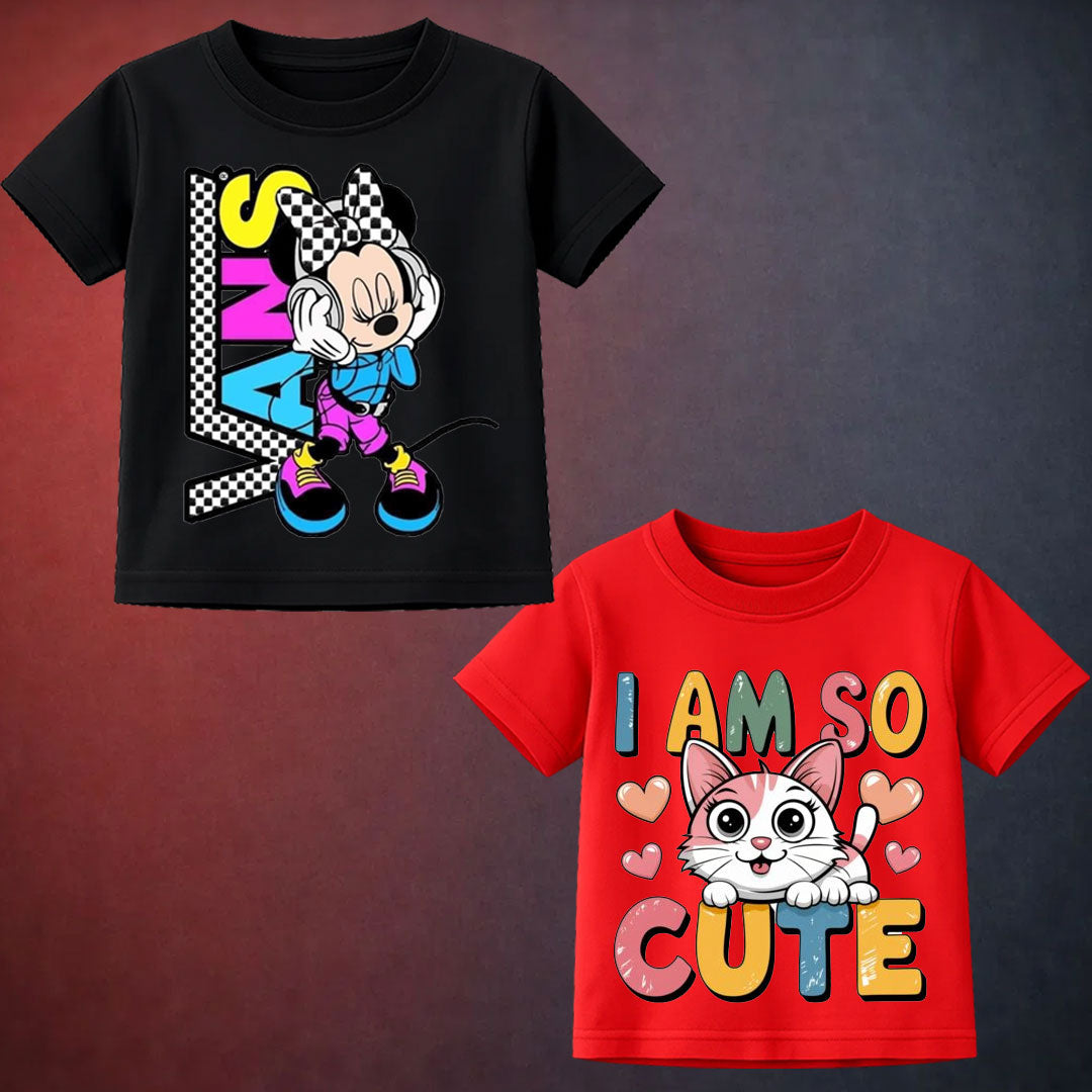 Black & Red Graphic T-Shirt For Kids