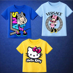 Bundle Of 3 Printed T-Shirt For Girls D3