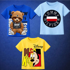 Bundle Of 3 Printed T-Shirt For Kids D8