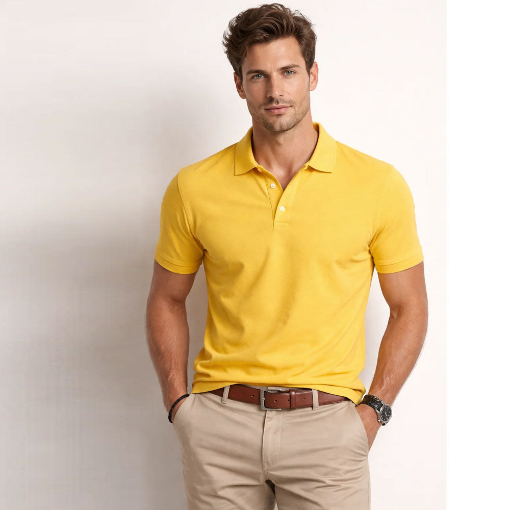 Yellow Plain Polo T-Shirt