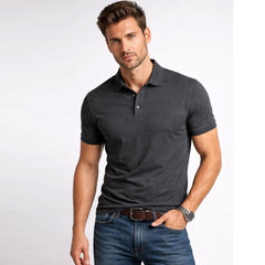 Charcoal Grey Plain Polo T-Shirt