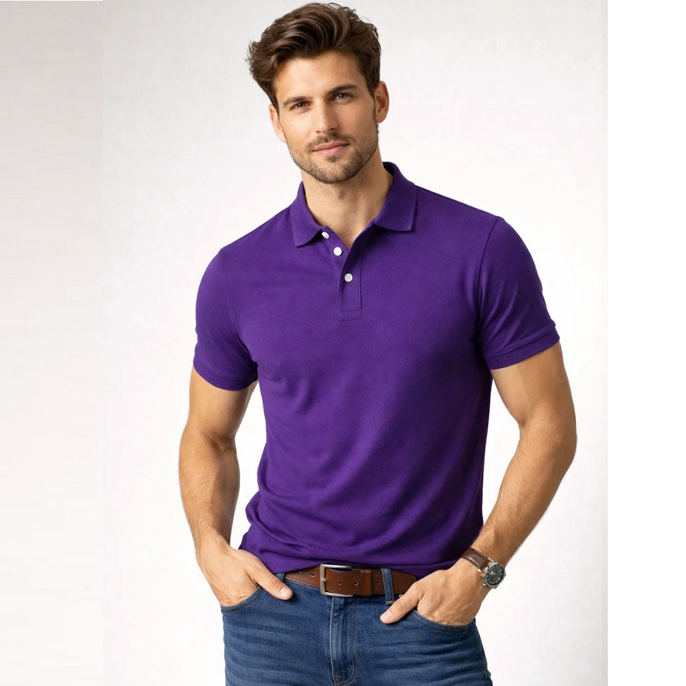 Purple Plain Polo T-Shirt