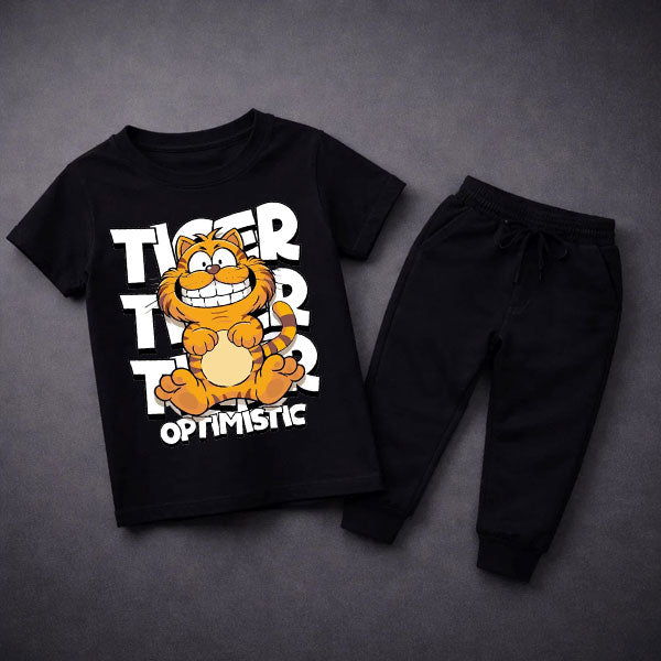 Tiger Printed Summer Tracksuit For Kids