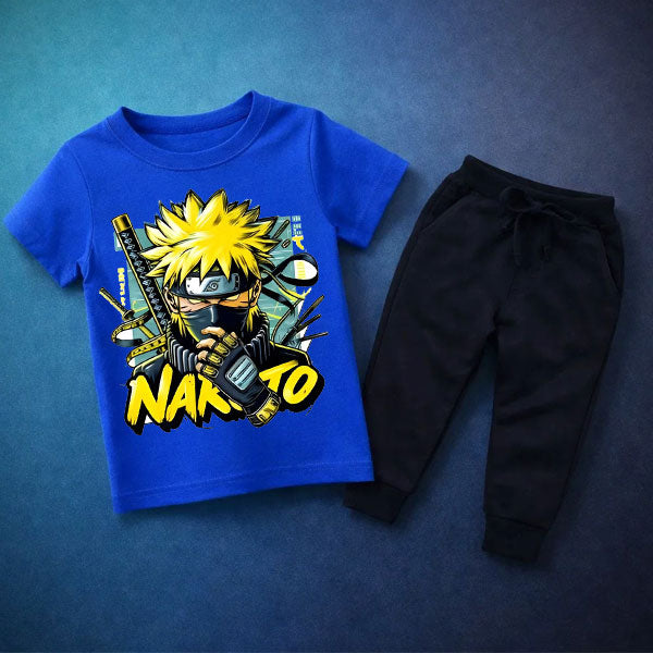 Naruto Printed Summer Tracksuit For Kids