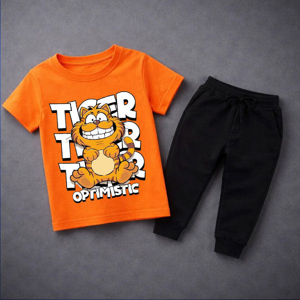 Tiger Printed Summer Tracksuit For Kids