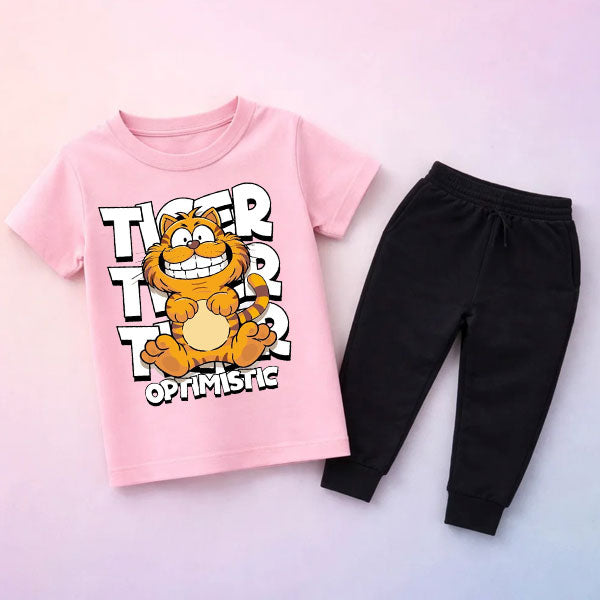 Tiger Printed Summer Tracksuit For Kids