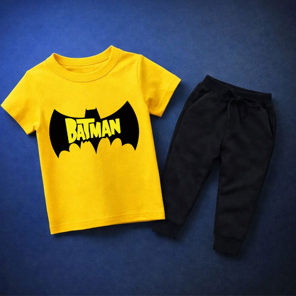 New Batman Yellow Summer Tracksuit For Kids