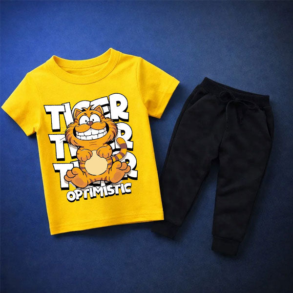 Tiger Printed Summer Tracksuit For Kids