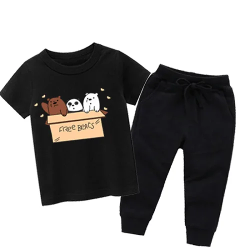 Bears Box Printed Summer Tracksuit For Kids