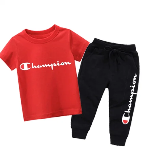 Champ Red Summer Tracksuit For Kids