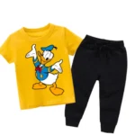 Donad Duck Yellow Summer Tracksuit For Kids