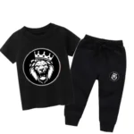 Loin King Black Summer Tracksuit For Kids