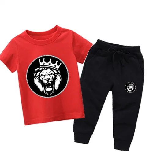 Loin King Summer Red Tracksuit For kids