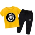 Loin King Yellow Summer Tracksuit For Kids