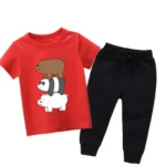 Three Bear Red Summer Tracksuit For Kids
