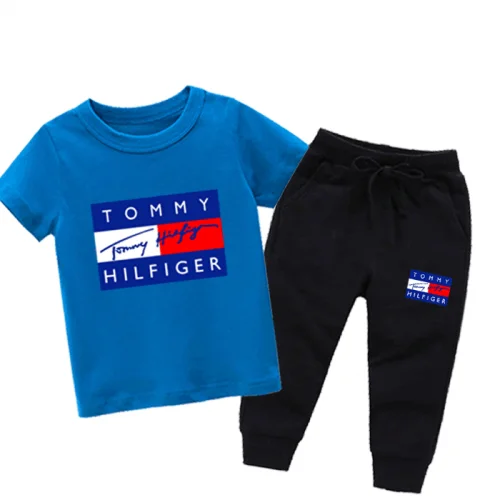 Tm Royal Blue Summer Tracksuit For Kids