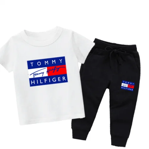 White Tm Summer Tracksuit For Kids